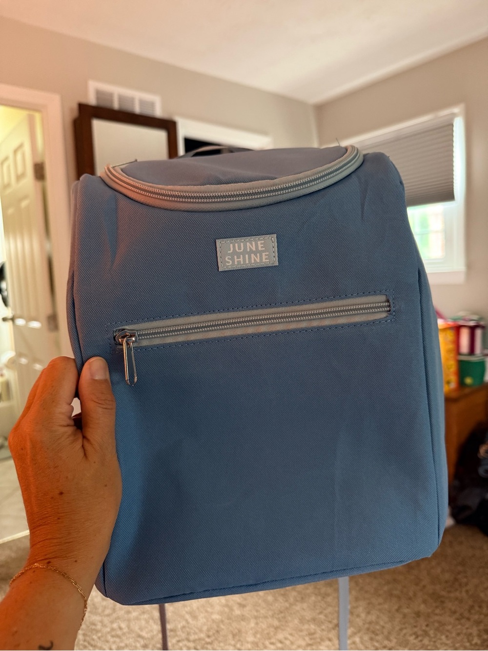 Insulated  Light Blue Backpack